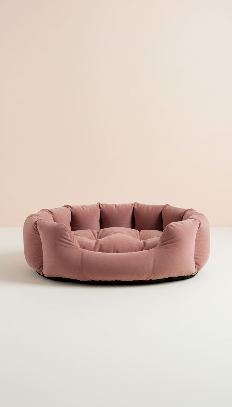 Velvet Bolster Pet Bed